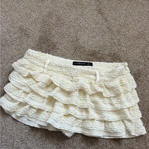 Lioness Ivory Layered Mini Skirt
